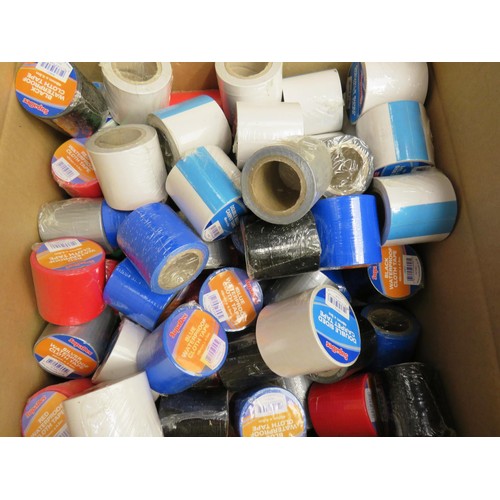 114 - JOBLOT OF ASSORTED ROLLS OF TAPE INCLUDES DOUBLE SIDED CARPET TAPE & WATERPROOF CLOTH TAPE