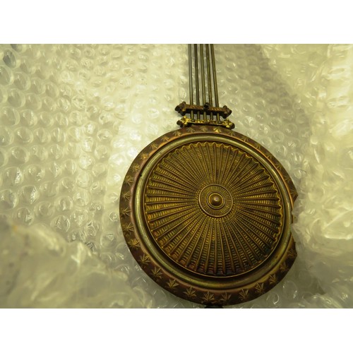 122 - WOODEN CASED WALL PENDULUM CLOCK