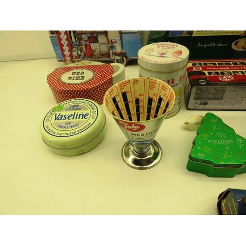 127 - RETRO ADVERTISING TINS, TRIAN, CAMPER, BUSSES ETC