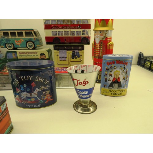 127 - RETRO ADVERTISING TINS, TRIAN, CAMPER, BUSSES ETC