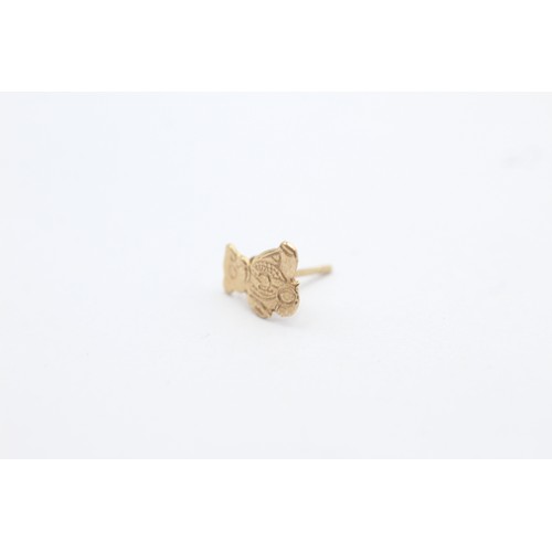 400 - 9ct gold bear stud earrings (0.3g)