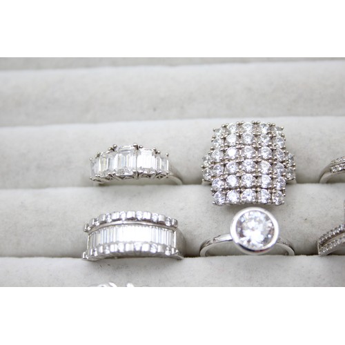 406 - 14 X .925 Rings Including Cubic Zirconia (66g)