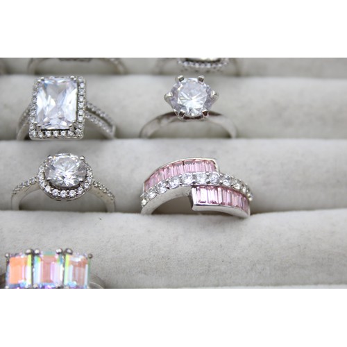 406 - 14 X .925 Rings Including Cubic Zirconia (66g)