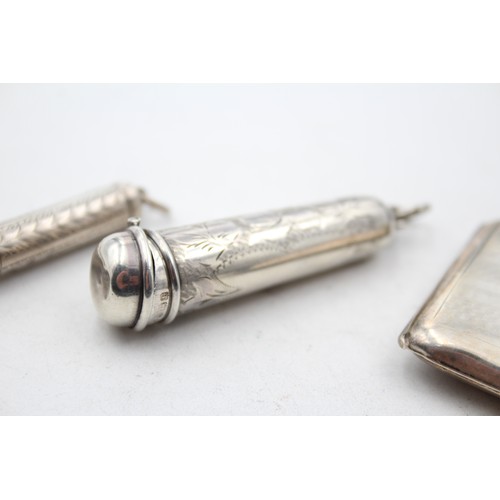 407 - 4 x Antique / Vintage Hallmarked .925 STERLING SILVER Tobacciana (43g)