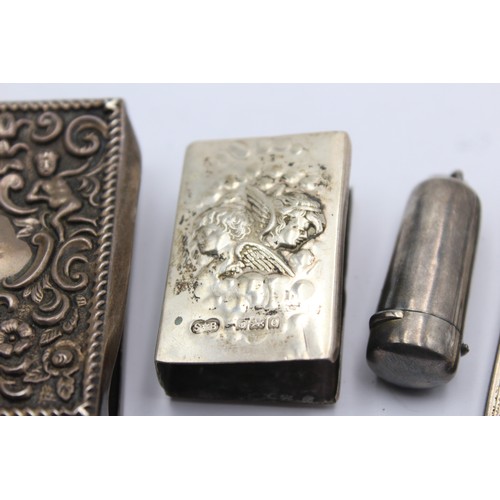 423 - 4 x Antique / Vintage Hallmarked .925 STERLING SILVER Tobacciana (48g)