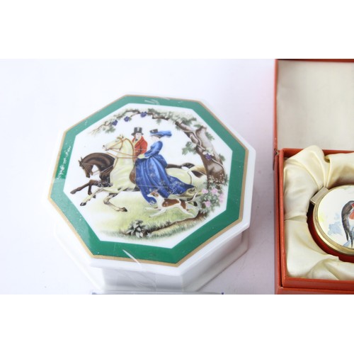 481 - 13 x Vintage Porcelain / Enamel PILL / TRINKET BOXES Inc Museum Collection Etc