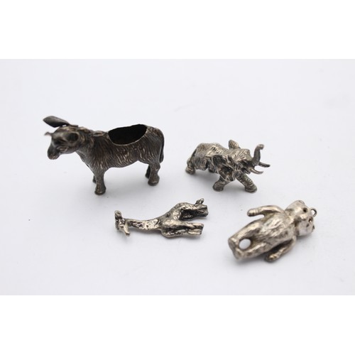 483 - 4 x Antique / Vintage Hallmarked .925 STERLING SILVER Miniature Animals (23g)