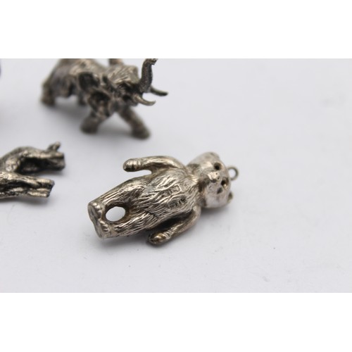 483 - 4 x Antique / Vintage Hallmarked .925 STERLING SILVER Miniature Animals (23g)