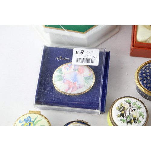 481 - 13 x Vintage Porcelain / Enamel PILL / TRINKET BOXES Inc Museum Collection Etc