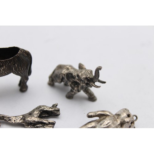 483 - 4 x Antique / Vintage Hallmarked .925 STERLING SILVER Miniature Animals (23g)