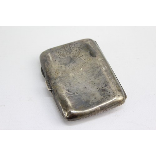 499 - Antique Hallmarked 1918 Birmingham STERLING SILVER Cigarette Case 55g