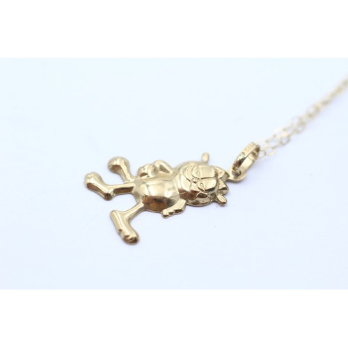 536 - 9ct gold garfield pendant necklace (0.7g)