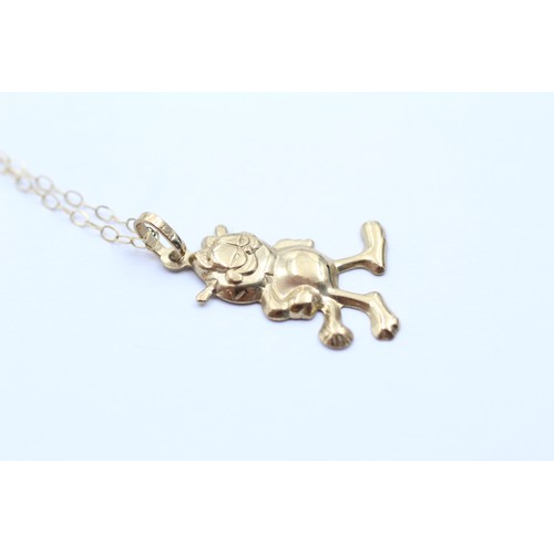 536 - 9ct gold garfield pendant necklace (0.7g)