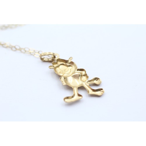 536 - 9ct gold garfield pendant necklace (0.7g)