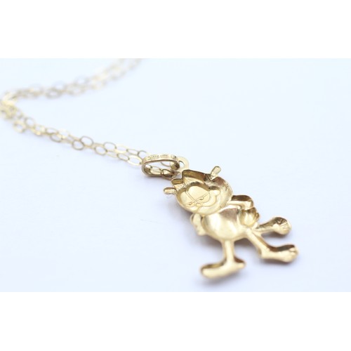 536 - 9ct gold garfield pendant necklace (0.7g)