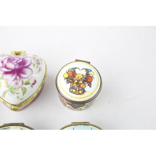 425 - 10 x Assorted Vintage Enamel PILL / TRINKET BOXES Inc Alastor Enamels Etc