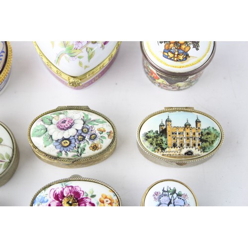 425 - 10 x Assorted Vintage Enamel PILL / TRINKET BOXES Inc Alastor Enamels Etc