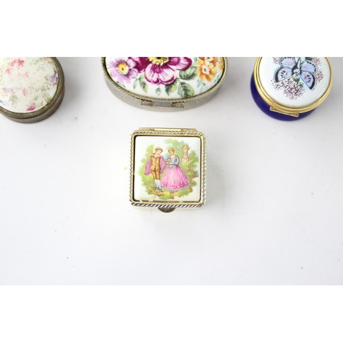 425 - 10 x Assorted Vintage Enamel PILL / TRINKET BOXES Inc Alastor Enamels Etc