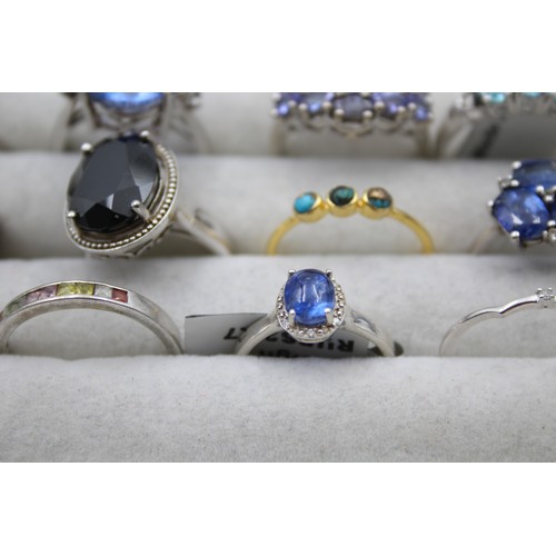 430 - 12 X .925 Gemstone Set Rings (53g)