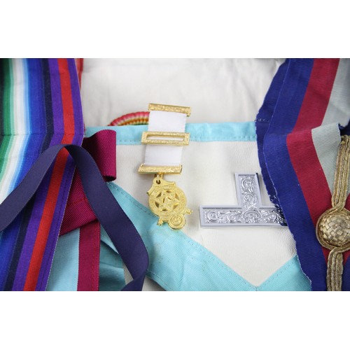 429 - 15 x Assorted Vintage MASONIC Regalia Inc Jewels, Aprons, Collars Etc