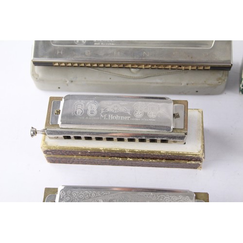 489 - 6 x Assorted Vintage HARMONICAS Inc Parrot, Hohner, Hero Etc