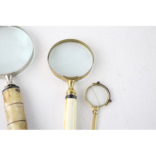 501 - 8 x Assorted Antique / Vintage MAGNIFYING GLASSES Inc Loop, Brass, Horn, Etc