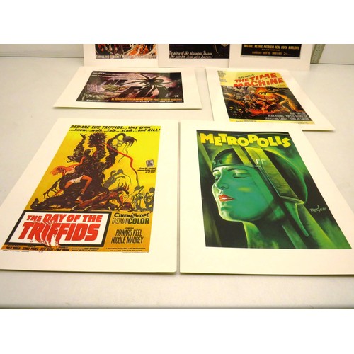 223 - SEVEN FILM POSTER PRINTS, FLASH GORDON, DRACULA, THE FLY