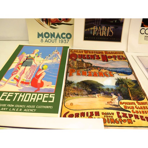 224 - COLLECTION OF TRAVEL RELATED PRINTS- GWR, LNER, BEA- APPROXIMATELY NINE