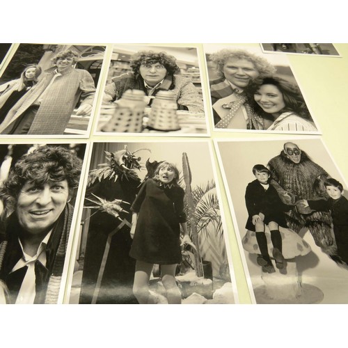 225 - COLLECTION OF DR WHO PHOTOGRAPHS- HARTNELL, TROUGHTON, BAKER - APPROXIMATELY 20