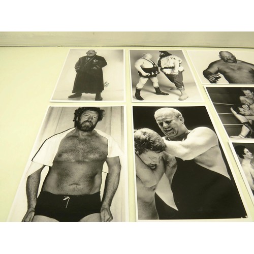 227 - BRITISH WRESTLERS PHOTOGRAPHS- BIG DADDY, GIANT HAYSTACKS, MICK MCMANUS- APPROXIMATELY 20