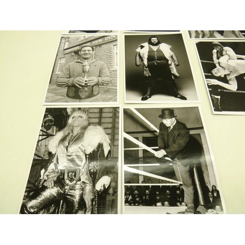 227 - BRITISH WRESTLERS PHOTOGRAPHS- BIG DADDY, GIANT HAYSTACKS, MICK MCMANUS- APPROXIMATELY 20