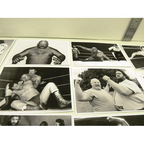 227 - BRITISH WRESTLERS PHOTOGRAPHS- BIG DADDY, GIANT HAYSTACKS, MICK MCMANUS- APPROXIMATELY 20