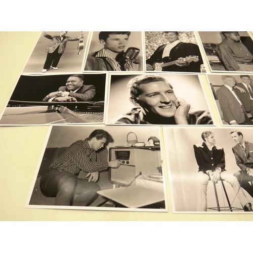 228 - COLLECTION OF ROCK N ROLL PHOTOGRAPHS- TOMMY STEELE, BILL HALEY, BILLY FURY- APPROXIMATELY 20