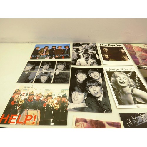 229 - POSTCARD COLLECTION- BEATLES, ELVIS, ROLLING STONES- APPROXIMATELY 30