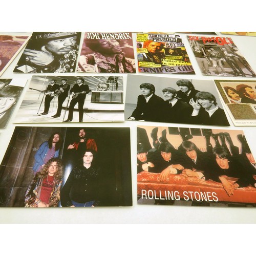 229 - POSTCARD COLLECTION- BEATLES, ELVIS, ROLLING STONES- APPROXIMATELY 30