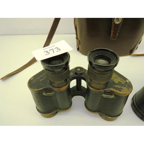 373 - VINTAGE MILITARY MKII BINOCULARS AND PACIFIC 10 x 50 BINOCULARS WITH CARRY CASE