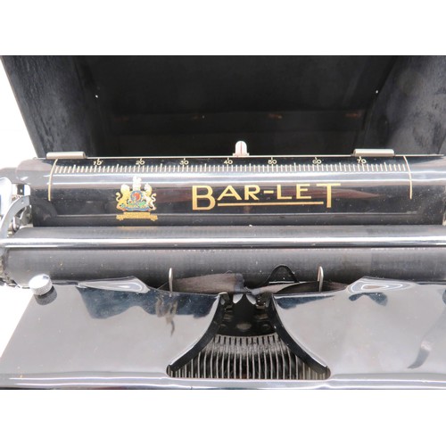 375 - VINTAGE BAR-LET MODEL II BLACK TYPEWRITER IN EXCELLENT CONDITION