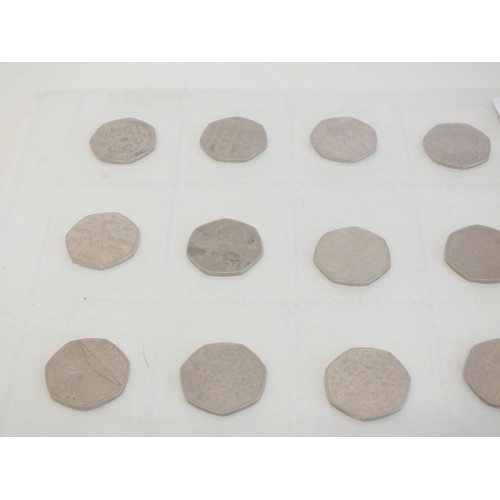 10 - SHEET OF 15 COLLECTABLE 50p PIECES