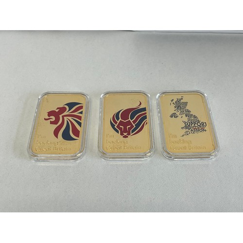 182 - LIMITED EDITION COMMEMORATIVE INGOT SERIES - TEAM GB AND PARALYMPICSGB GOLDEN LAYERED INGOT SET - A ... 