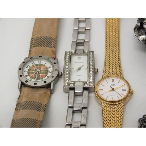 231 - SELECTION OF WATCHES INCLUDES BURBERRY, DOG, DKNY AND ROTARY