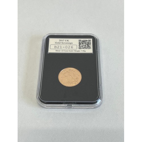 182A - A 2017 DATE STAMP SOVEREIGN WITH CERTIFICATE OF AUTHENTICITY IN PRESENTATION CASE LIMITED EDITION OF... 