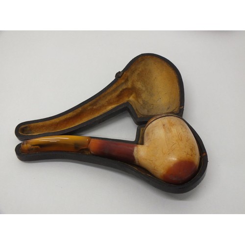 204 - THREE VINTAGE MEERSCHUM PIPES