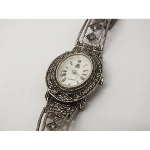 205 - STUNNING SILVER AND MARCASITE VINTAGE LADIES WATCH