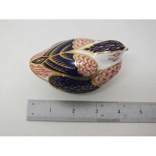 219 - ROYAL CROWN DERBY BIRD WITH GOLD STOPPER