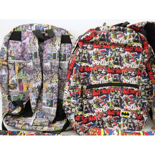 327 - 14 x VARIOUS SUPER HERO BAGS, SPIDERMAN, BATMAN, FLASH, SUPERMAN