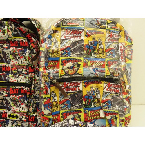 327 - 14 x VARIOUS SUPER HERO BAGS, SPIDERMAN, BATMAN, FLASH, SUPERMAN