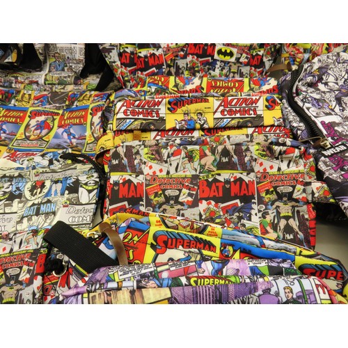 327 - 14 x VARIOUS SUPER HERO BAGS, SPIDERMAN, BATMAN, FLASH, SUPERMAN