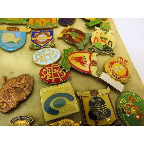 293 - JOBLOT OF ASSORTED BADGES- ADVERTISING, CHARITY, BIRDS AND ANIMALS