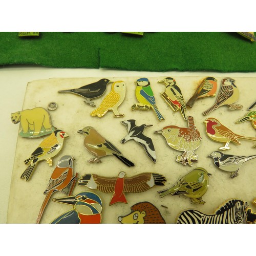 293 - JOBLOT OF ASSORTED BADGES- ADVERTISING, CHARITY, BIRDS AND ANIMALS