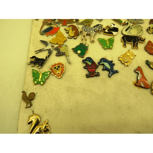 293 - JOBLOT OF ASSORTED BADGES- ADVERTISING, CHARITY, BIRDS AND ANIMALS